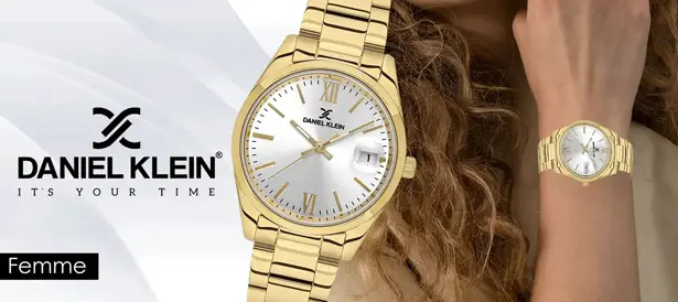 montres daniel klein dor&eacute;es