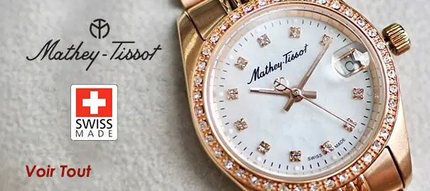 montres MATHEY-TISSOT Swiss Made dor&eacute;es