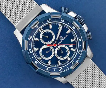 Montres Sergio tacchini  montre bleue sur bracelet m&eacute;tal